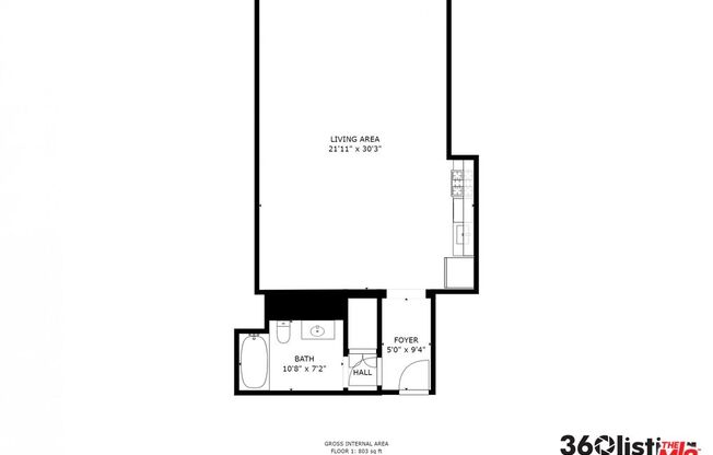 1 bed, 1 bath, 890 sqft, $2,700, Unit 405