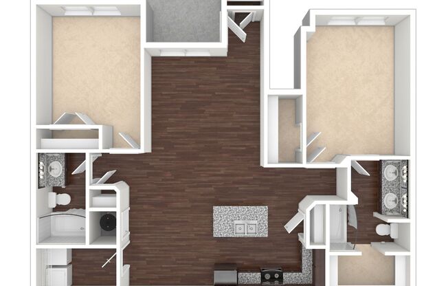 2 beds, 2 baths, 1,146 sqft, $1,530