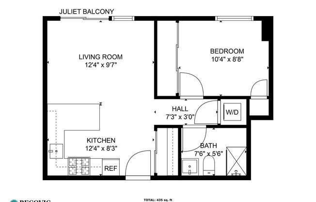 1 bed, 1 bath, 307 sqft, $1,975, Unit 506