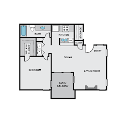 1 bed, 1 bath, 756 sqft, $1,273