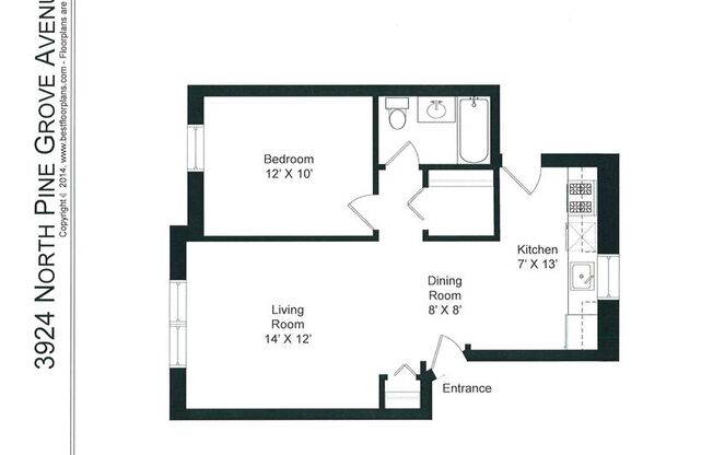1 bed, 1 bath, 545 sqft, $1,935, Unit 3924-2W
