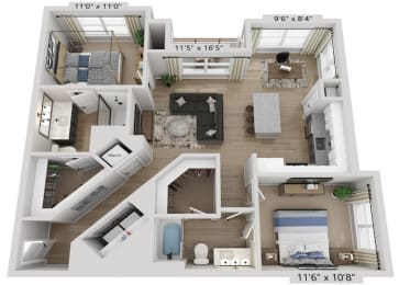 2 beds, 2 baths, 1,095 sqft, $1,766