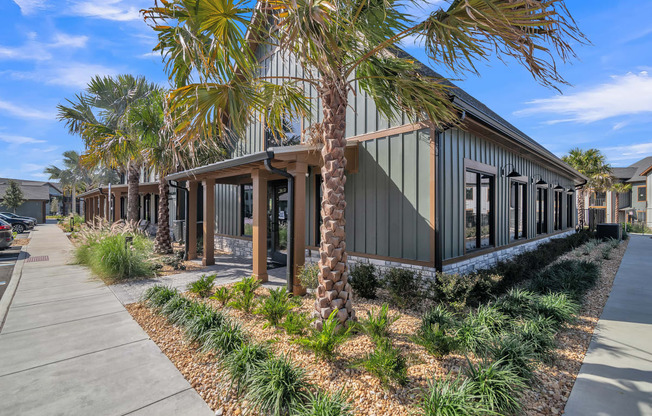 the exterior of a building with palm trees and a sidewalk at Canter, Ocala, FL, Florida, 34474