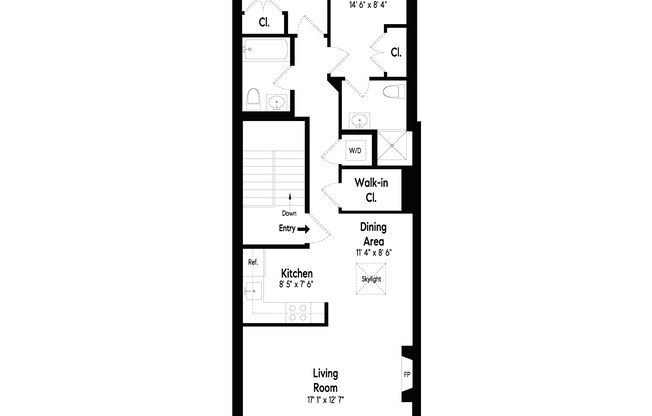 2 beds, 2 baths, 1,100 sqft, $4,500, Unit 3