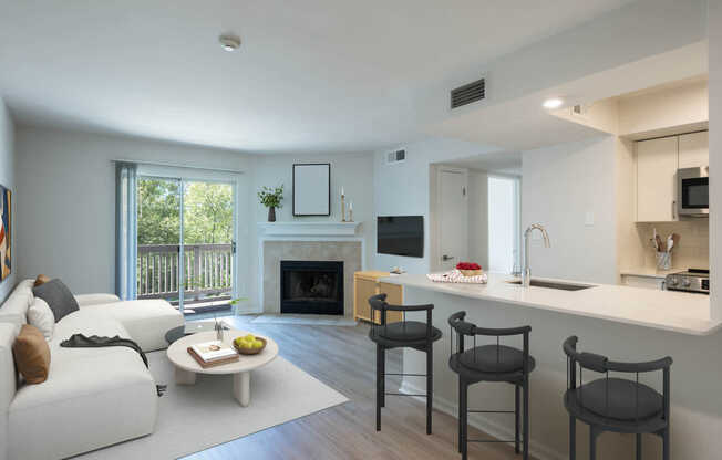 Living Room with Hard Surface Flooring