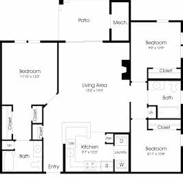 3 beds, 2 baths, 1,115 sqft, $2,271