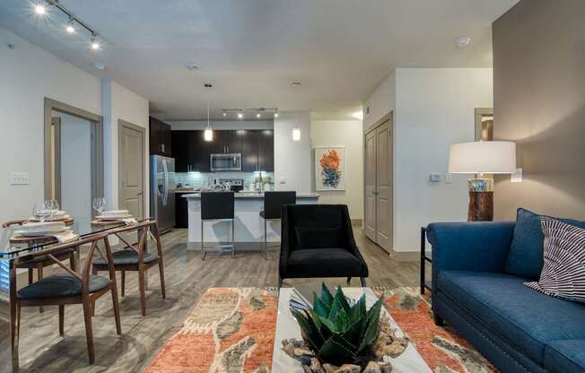 Living Room Come Kitchen View at Fifty02 Westover Hills, San Antonio, TX, Texas