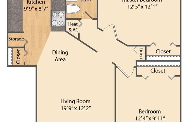 2 beds, 1 bath, 865 sqft, $1,868