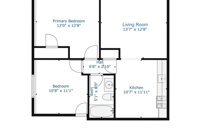 2 beds, 1 bath, 850 sqft, $1,450, Unit 311-08