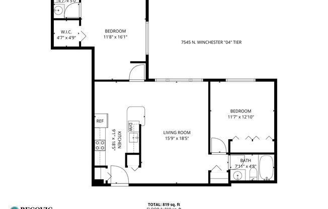 2 beds, 1.5 baths, 819 sqft, $2,200, Unit 404