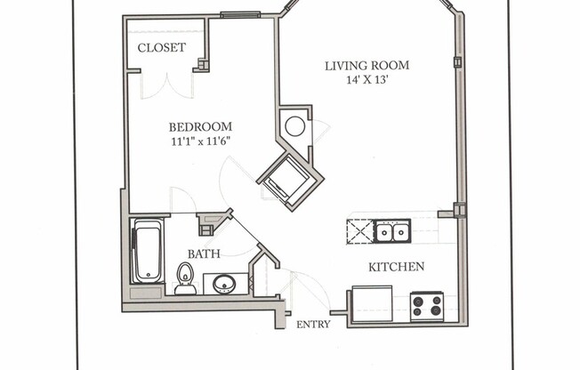 1 bed, 1 bath, 600 sqft, $1,358, Unit 4-0513
