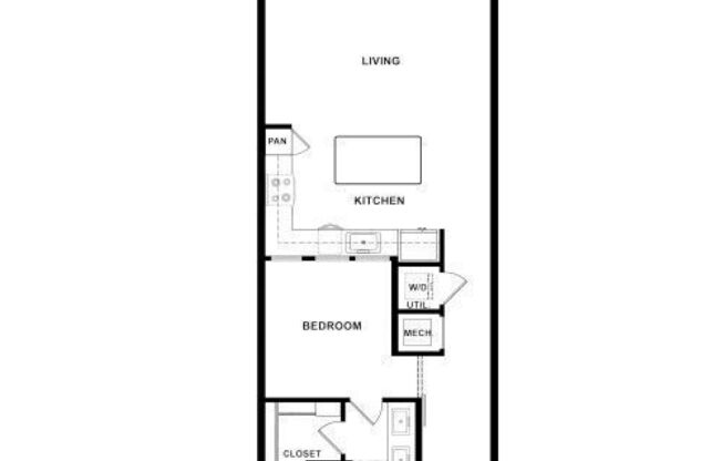 1 bed, 1 bath, 810 sqft, $1,725