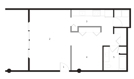 Studio, 1 bath, 675 sqft, $1,190