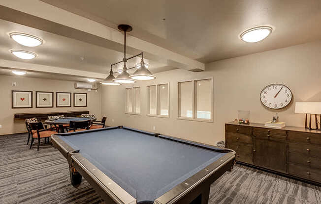 Game Room With Billiards Table at VINTAGE AT BREMERTON, Bremerton, Washington