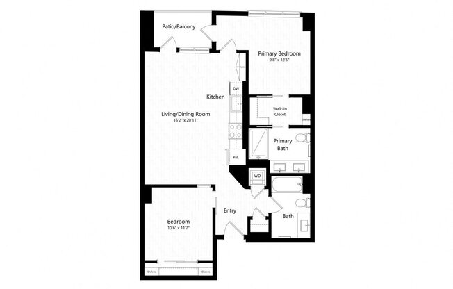 2 beds, 2 baths, 996 sqft, $3,840