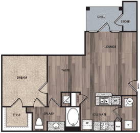 1 bed, 1 bath, 739 sqft, $1,203