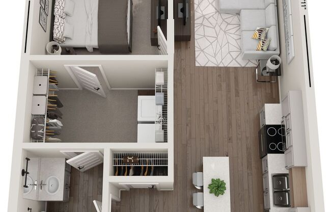 Studio, 1 bath, 638 sqft, $1,150, Unit 222