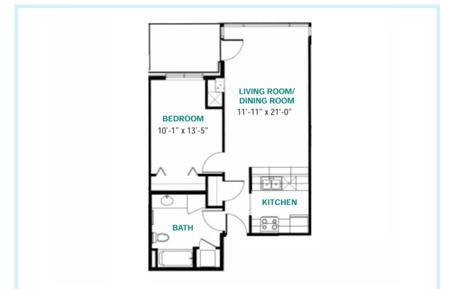 1 bed, 1 bath, 661 sqft, $1,825, Unit 0902