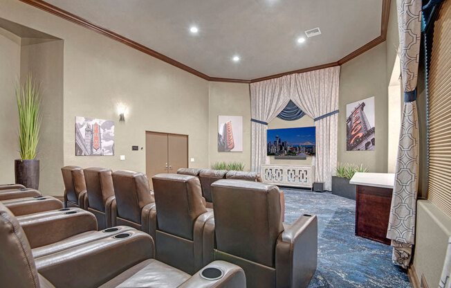 Media Room with Comfortable Lounge Chairs | Apartments For Rent In Scottsdale AZ | The Catherine Townhomes