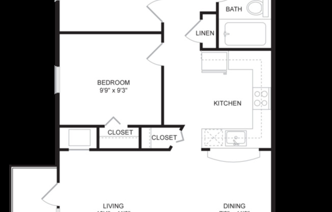 2 beds, 1 bath, 846 sqft, $1,810