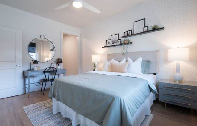 a room with a bed and some lights in it at Sonder Fields in Happy Valley, OR