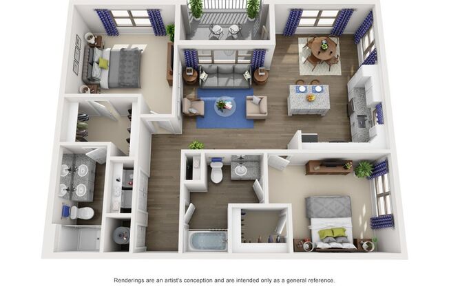 2 beds, 2 baths, 1,266 sqft, $1,748