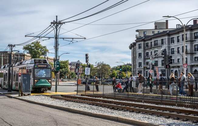 Green Line MBTA train, Allston MA