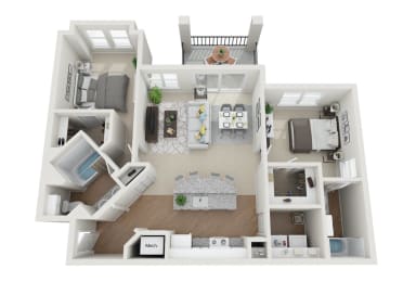 2 beds, 2 baths, 1,112 sqft, $1,755