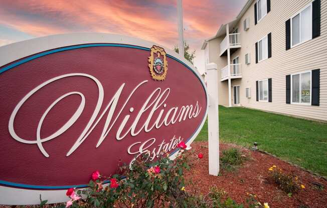 Sign Williams Estates Apartments
