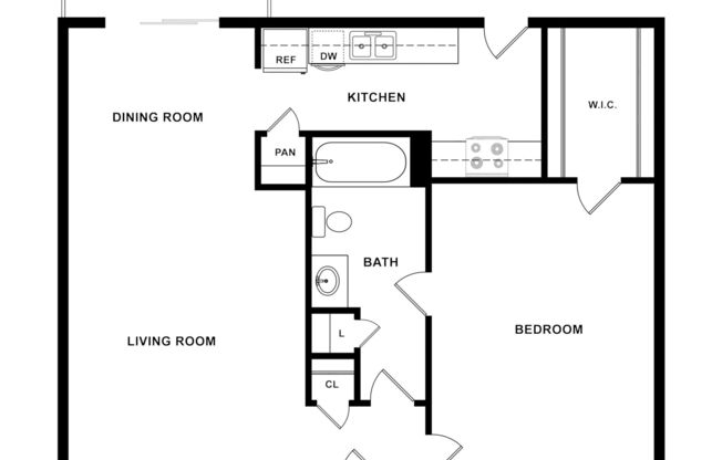 1 bed, 1 bath, 689 sqft, $1,153