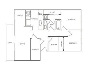 2 beds, 1 bath, 825 sqft, $1,907