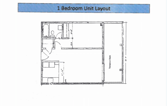 1 bed, 1 bath, 510 sqft, $2,012, Unit 1