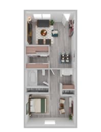 1 bed, 1 bath, 456 sqft, $995