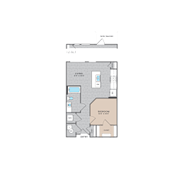 Studio, 1 bath, 625 sqft, $1,302