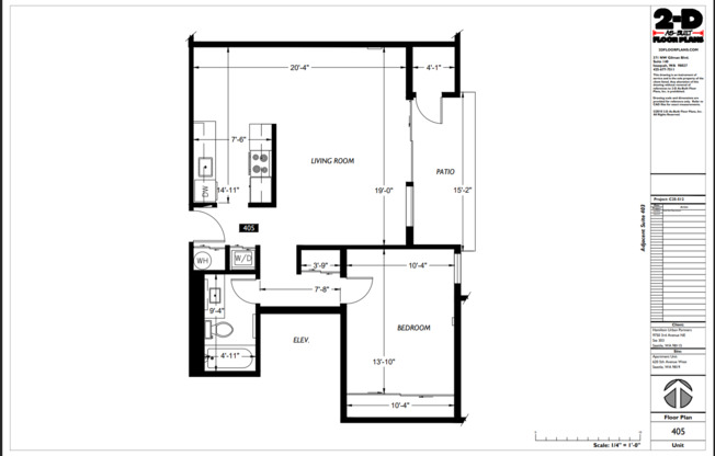 1 bed, 1 bath, 837 sqft, $2,062, Unit 305