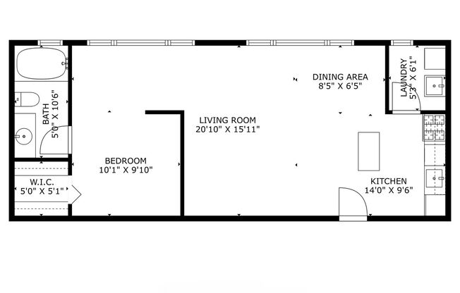 1 bed, 2 baths, 800 sqft, $1,425, Unit 12