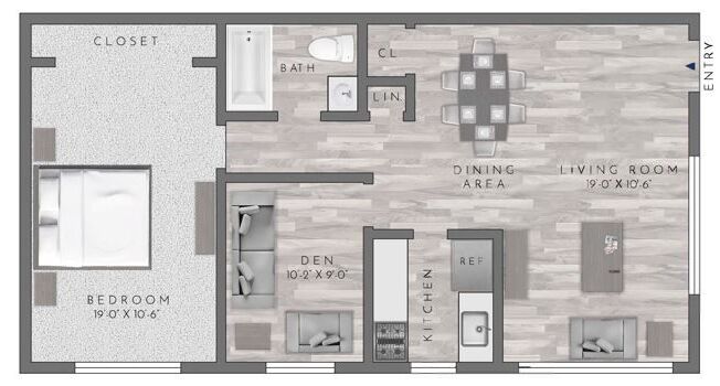 1 bed, 1 bath, 676 sqft, $2,910