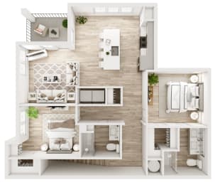2 beds, 2 baths, 1,312 sqft, $1,988