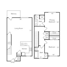 2 beds, 2 baths, 1,212 sqft, $2,159