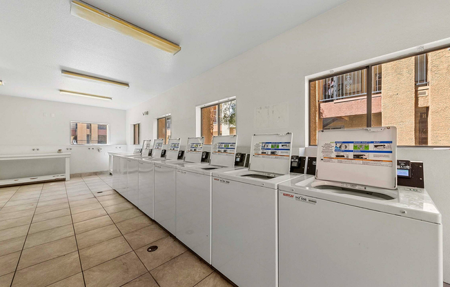 Experience convenience in this modern laundry facility with state-of-the-art appliances.