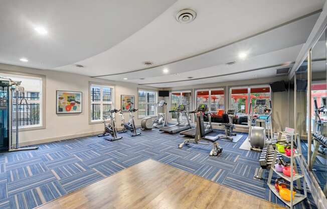 Fitness room at Beaumont Apartments, 14001 NE 183rd Street, WA