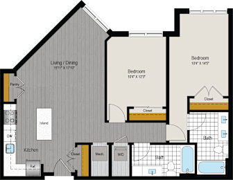 2 beds, 2 baths, 983 sqft, $2,537