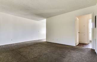 Living room with carpeted flooring