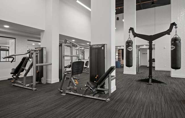 Professional caliber fitness studio with Matrix® equipment, free weights and virtual training