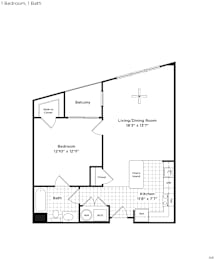 1 bed, 1 bath, 710 sqft, $2,432