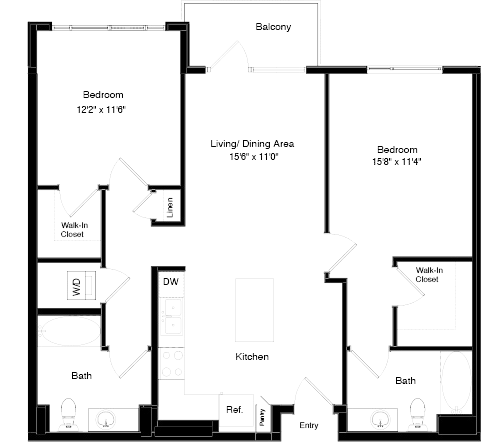 2 beds, 2 baths, 1,066 sqft, $5,488, Unit 0342