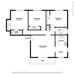 3 beds, 2 baths, 1,020 sqft, $2,623