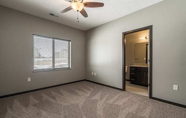 Bedroom floorplan with lots of natural light at North Pointe Villas
