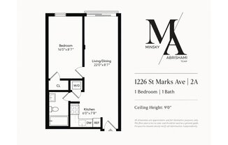 1 bed, 1 bath, 596 sqft, $2,995, Unit 2A