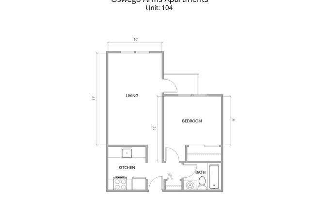 1 bed, 1 bath, 525 sqft, $1,678, Unit 104